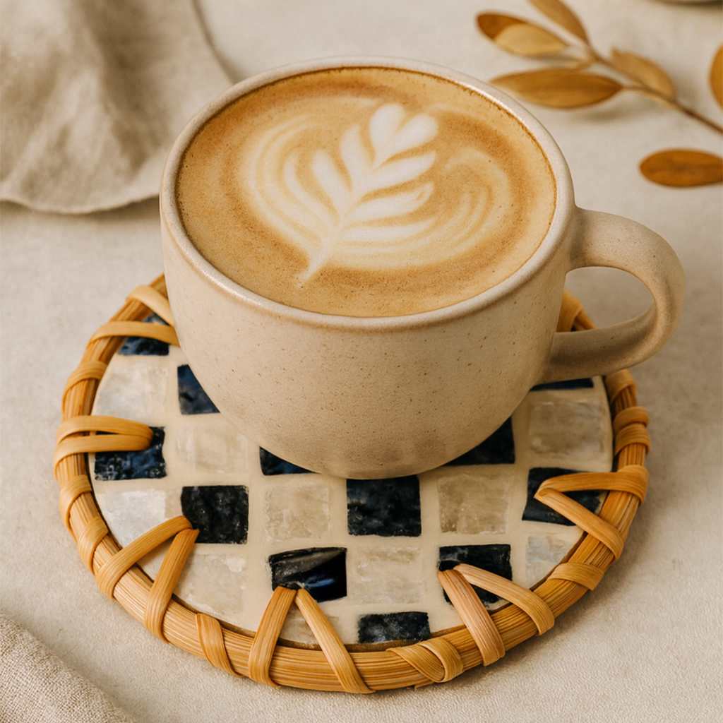 Natural round drinks coasters — view 4