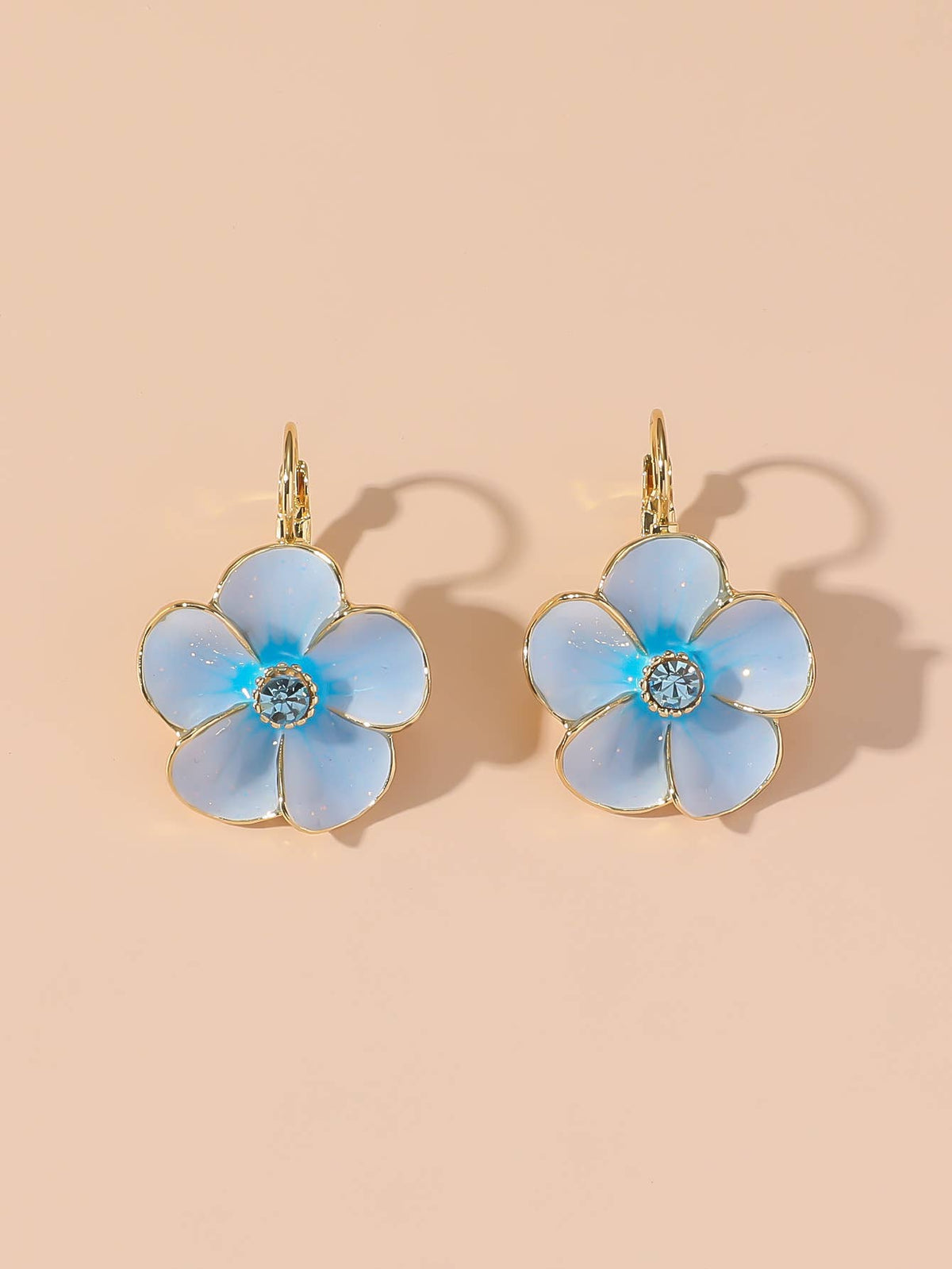 Small sleeper hoop earrings in orange