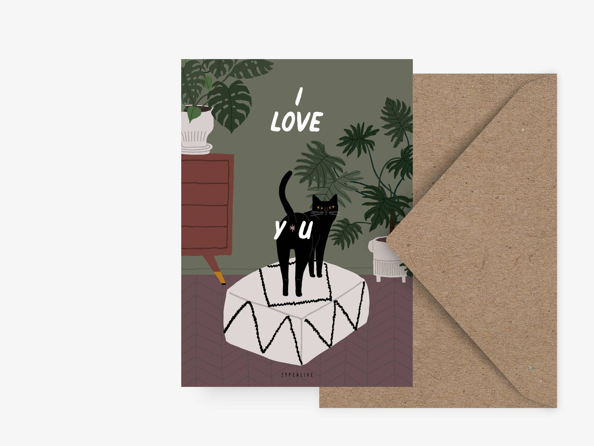 Petisfaction cats love you postcard