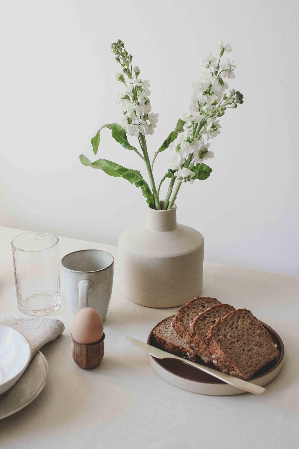 Handmade natural stoneware vase, medium