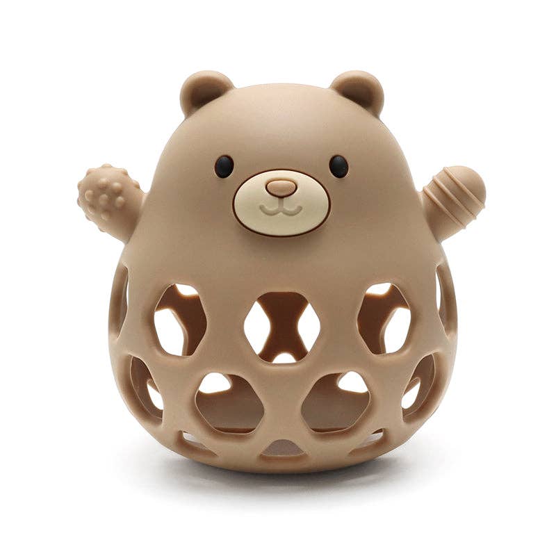 Bear silicone sensory ball in sand
