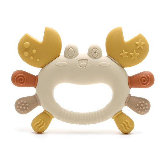 Crab silicone teething ring in beige