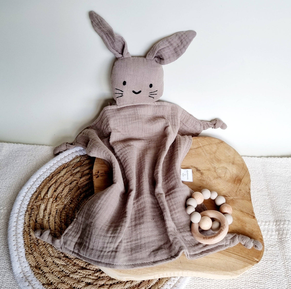 Rabbit comfort blanket in sand