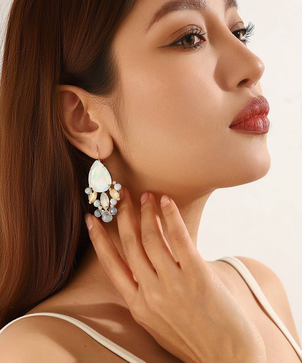 XL drop sleeper earrings in pink