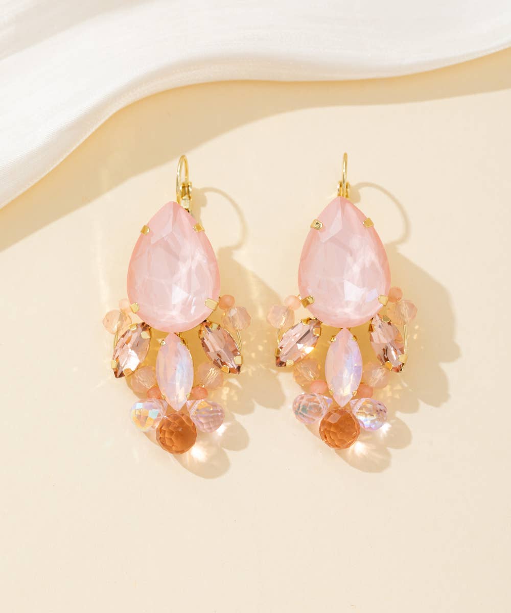 XL drop sleeper earrings in pink — view 2
