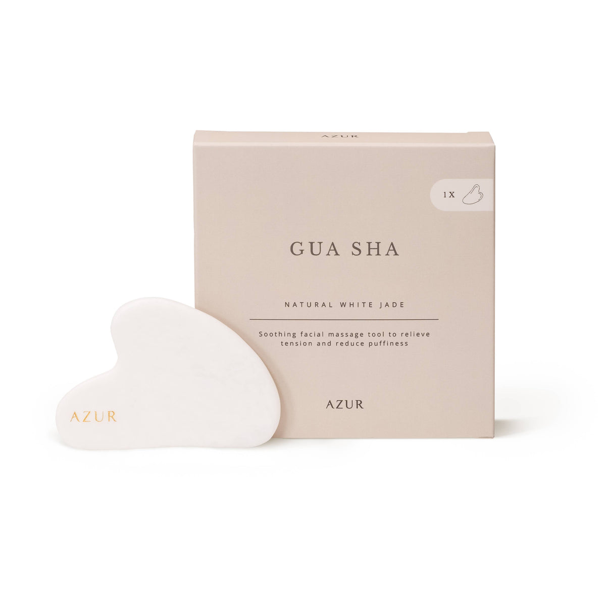 White jade gua sha facial massage tool