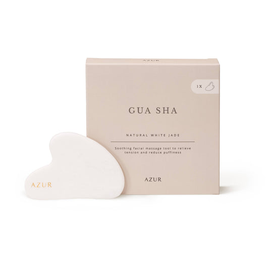White jade gua sha facial massage tool