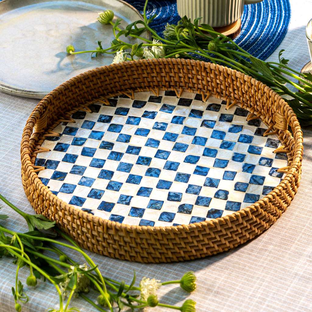Rattan serving tray — view 5