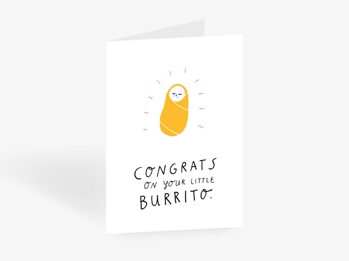 Little Burrito new baby congratulations card