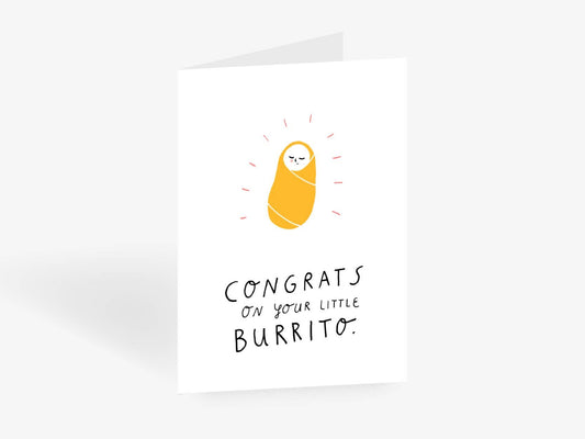 Little Burrito new baby congratulations card