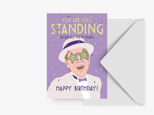 Still Standing birthday postcard