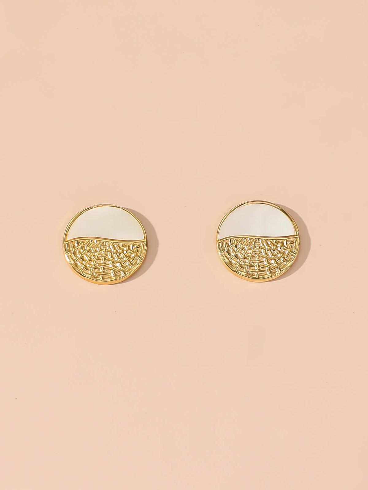 Stainless steel stud earrings — view 2